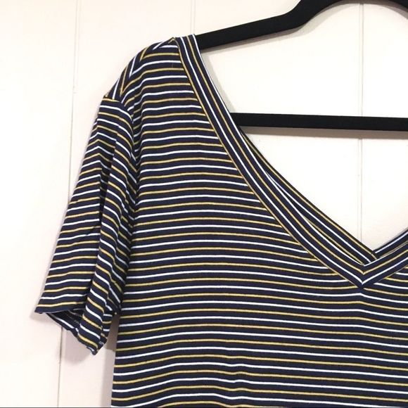 NWT Socialite Stripe Surplice Back Tee - Picture 5 of 8